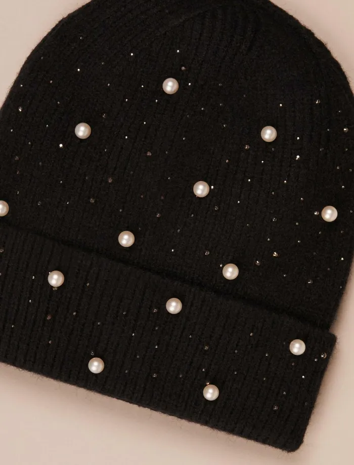 Embellished Beanie Black Women Lucky Brand Hats