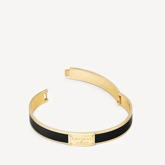 Enamel Bracelet Black Enamel Women Aspinal Of London Bangles and Bracelets