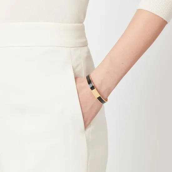 Enamel Bracelet Black Enamel Women Aspinal Of London Bangles and Bracelets