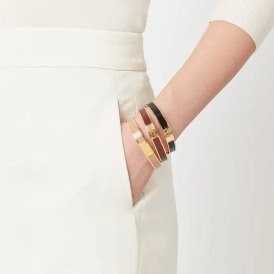 Enamel Bracelet Black Enamel Women Aspinal Of London Bangles and Bracelets