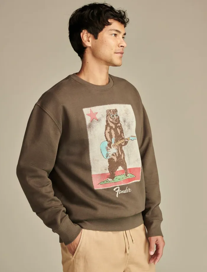 Fender Bear Raven Men Lucky Brand Graphic Tees