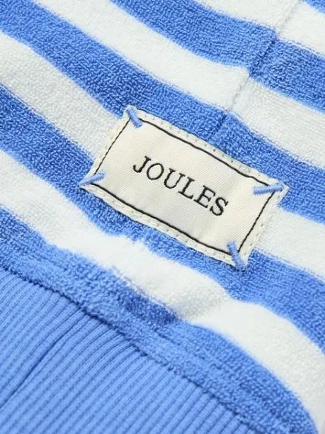 Fleeces and Sweatshirts Girls Joules BlueWhite Crew Neck Towelling Sweatshirt