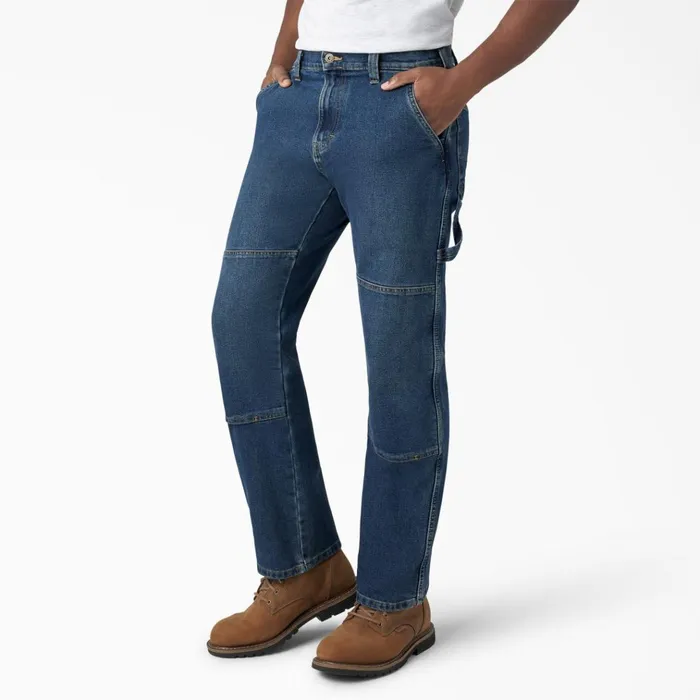 FLEX Relaxed Fit Double Knee Jeans Medium Denim Wash Medium Denim Wash mwi Men Dickies Jeans