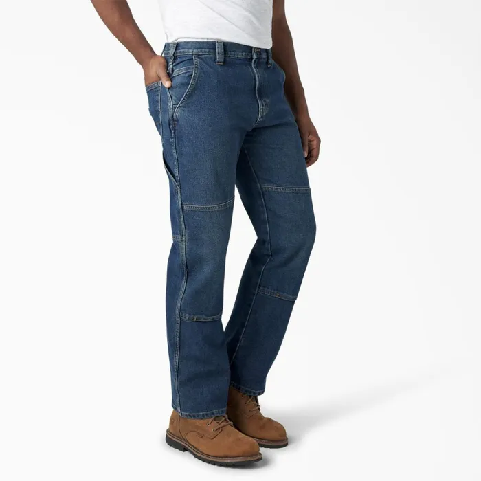 FLEX Relaxed Fit Double Knee Jeans Medium Denim Wash Medium Denim Wash mwi Men Dickies Jeans