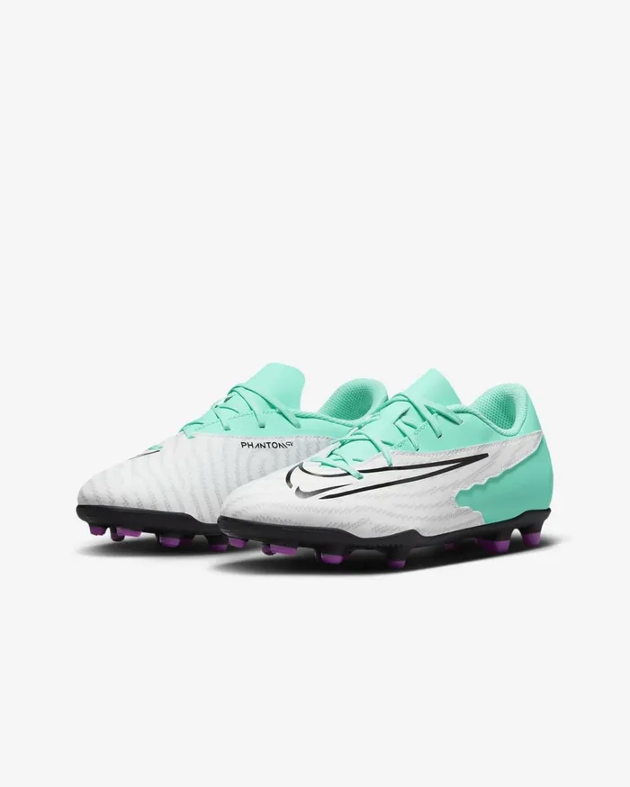 Football Kids Nike Jr Phantom GX Club Hyper Turquoisefuchsia Dreamwhiteblack