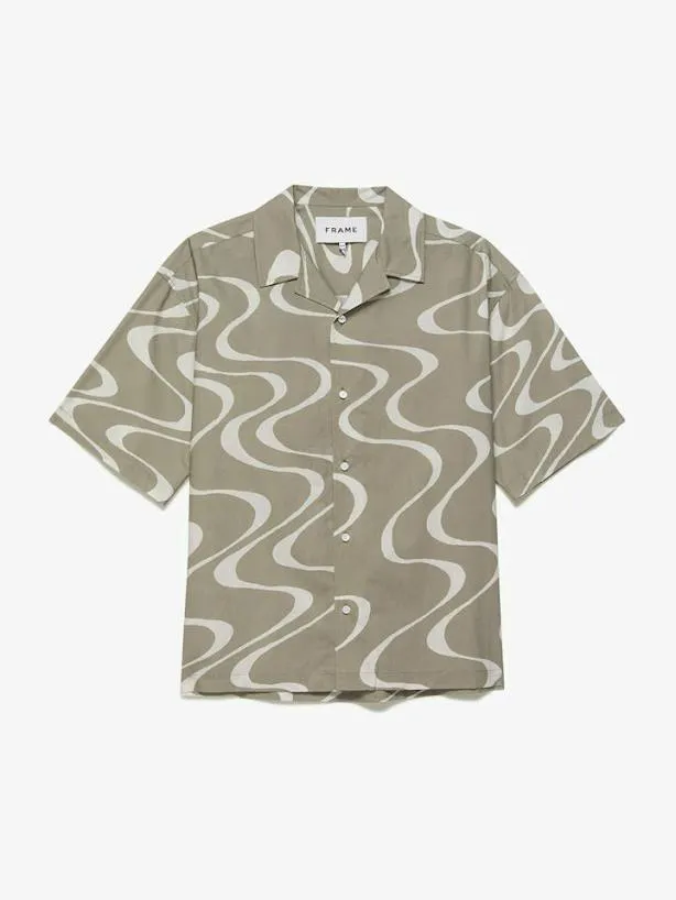 Frame Abstract Wave Graphic Shirt In Sand Beige Print Sand Beige Print Men Shirts Frame Abstract Wave Graphic Shirt In Sand Beige Print Sand Beige Print Men Shirts