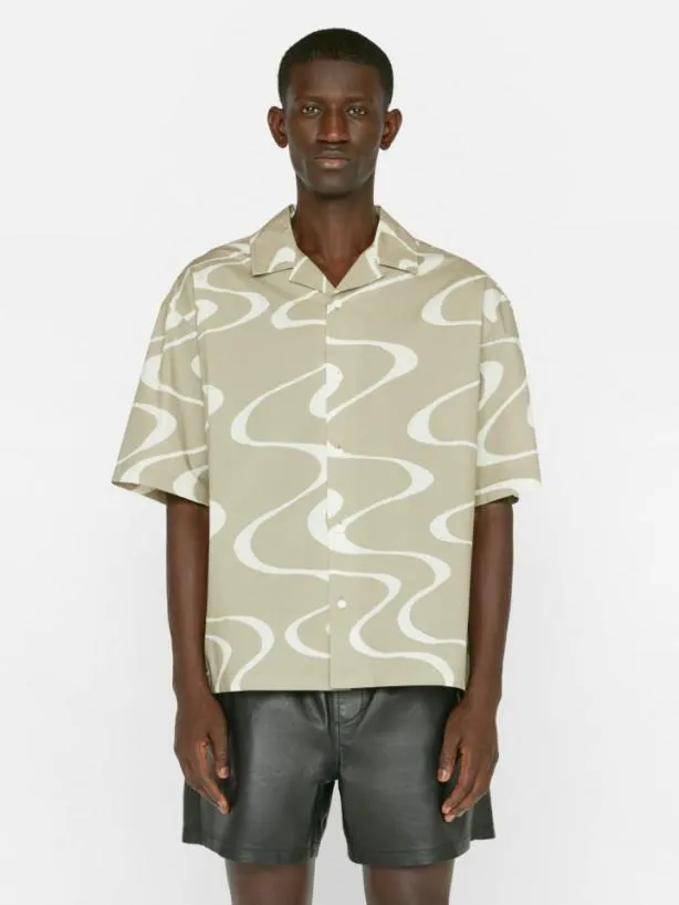 Frame Abstract Wave Graphic Shirt In Sand Beige Print Sand Beige Print Men Shirts Frame Abstract Wave Graphic Shirt In Sand Beige Print Sand Beige Print Men Shirts