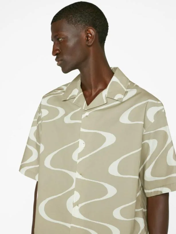 Frame Abstract Wave Graphic Shirt In Sand Beige Print Sand Beige Print Men Shirts Frame Abstract Wave Graphic Shirt In Sand Beige Print Sand Beige Print Men Shirts