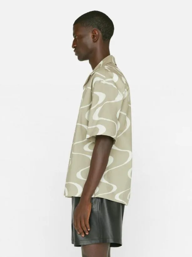 Frame Abstract Wave Graphic Shirt In Sand Beige Print Sand Beige Print Men Shirts Frame Abstract Wave Graphic Shirt In Sand Beige Print Sand Beige Print Men Shirts