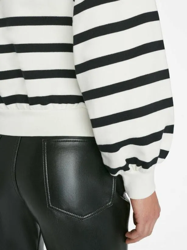 Frame Balloon Sleeve Mockneck Sweatshirt In Off White Multi Off White Multi Women Sweaters Frame Balloon Sleeve Mockneck Sweatshirt In Off White Multi Off White Multi Women Sweaters