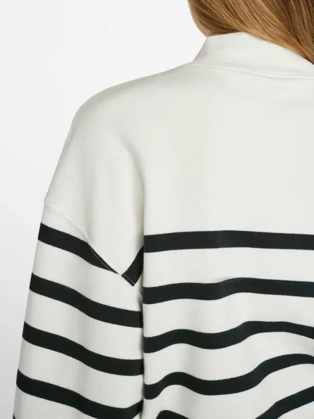 Frame Balloon Sleeve Mockneck Sweatshirt In Off White Multi Off White Multi Women Sweaters Frame Balloon Sleeve Mockneck Sweatshirt In Off White Multi Off White Multi Women Sweaters