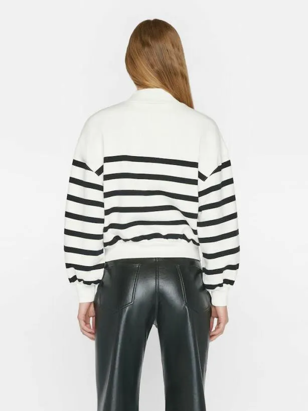 Frame Balloon Sleeve Mockneck Sweatshirt In Off White Multi Off White Multi Women Sweaters Frame Balloon Sleeve Mockneck Sweatshirt In Off White Multi Off White Multi Women Sweaters