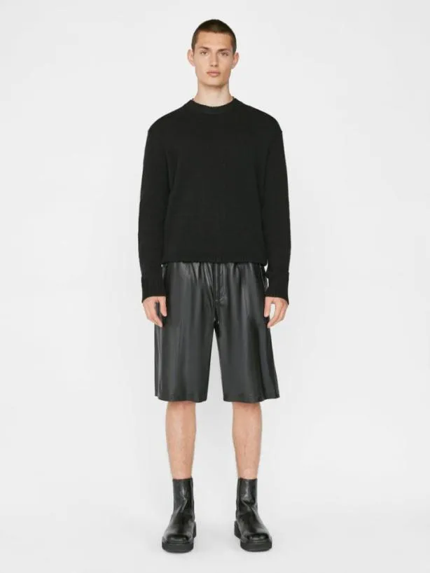 Frame Bonded Leather Short In Noir Noir Men Pants and Shorts Frame Bonded Leather Short In Noir Noir Men Pants and Shorts