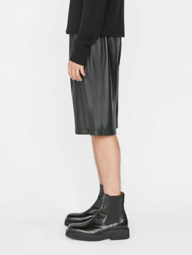 Frame Bonded Leather Short In Noir Noir Men Pants and Shorts Frame Bonded Leather Short In Noir Noir Men Pants and Shorts