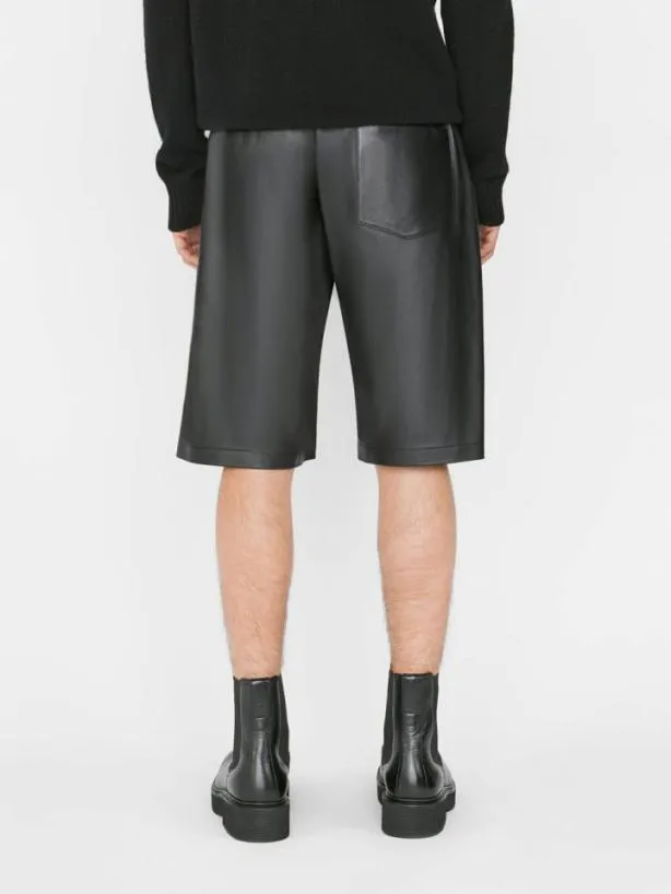 Frame Bonded Leather Short In Noir Noir Men Pants and Shorts Frame Bonded Leather Short In Noir Noir Men Pants and Shorts