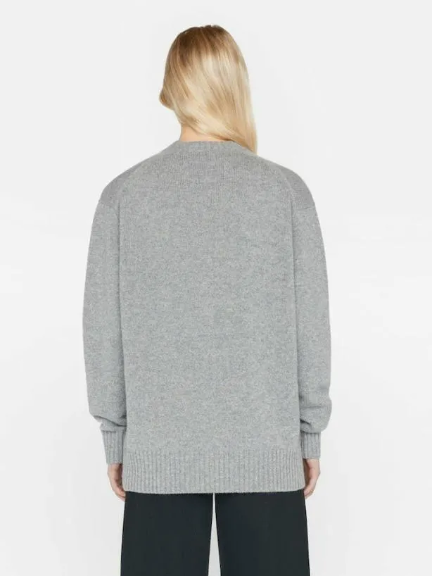 Frame Boyfriend Cashmere Crew In Gris Heather Gris Heather Women Sweaters Frame Boyfriend Cashmere Crew In Gris Heather Gris Heather Women Sweaters