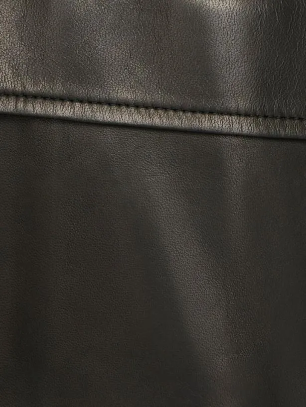 Frame Cargo Leather Short In Noir Noir Men Pants and Shorts