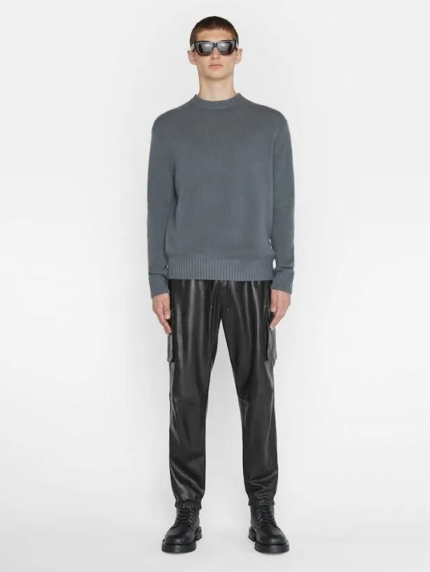 Frame Cashmere Crewneck Sweater In Charcoal Grey Charcoal Grey Men Sweaters and Hoodies