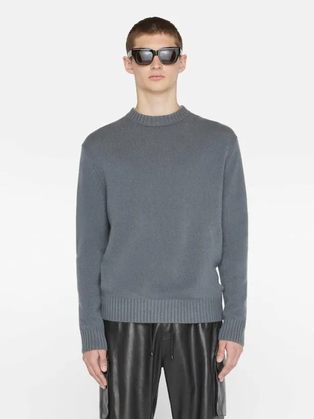 Frame Cashmere Crewneck Sweater In Charcoal Grey Charcoal Grey Men Sweaters and Hoodies