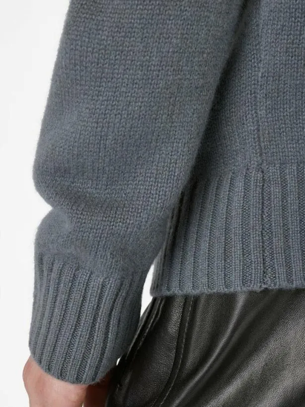 Frame Cashmere Crewneck Sweater In Charcoal Grey Charcoal Grey Men Sweaters and Hoodies