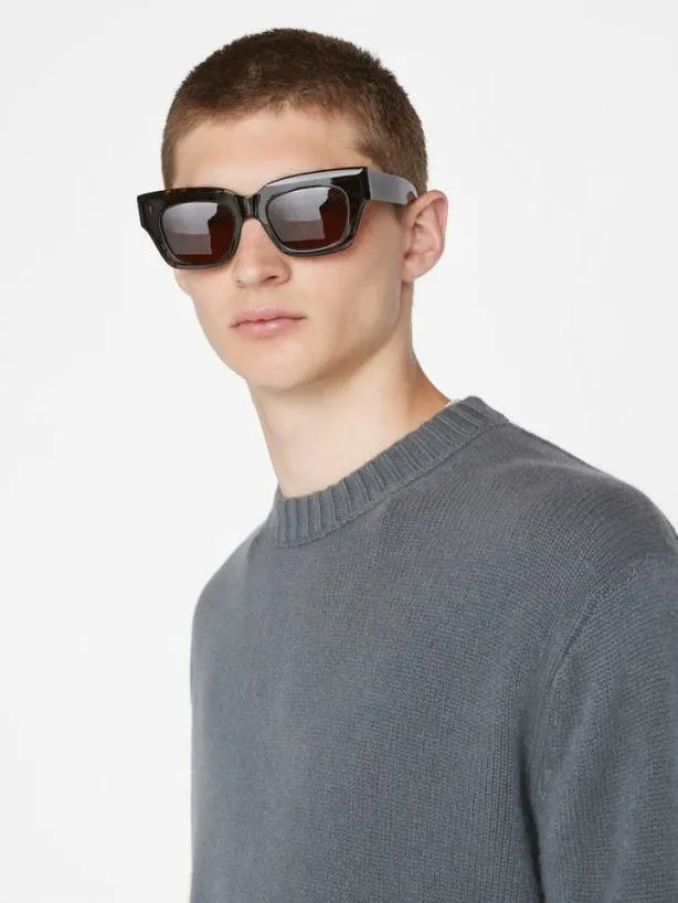 Frame Cashmere Crewneck Sweater In Charcoal Grey Charcoal Grey Men Sweaters and Hoodies