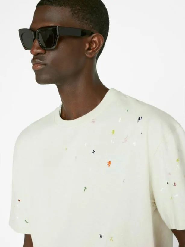 Frame Color Spray Active Tee In Ecru Ecru Men Tees Frame Color Spray Active Tee In Ecru Ecru Men Tees