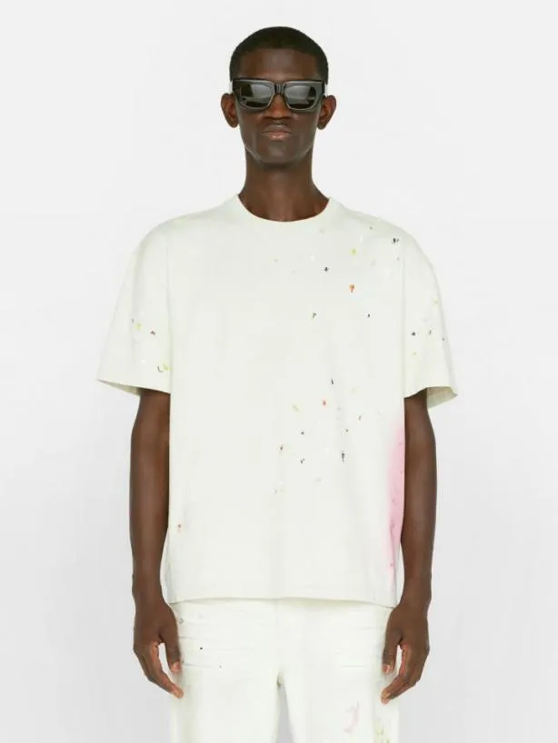 Frame Color Spray Active Tee In Ecru Ecru Men Tees Frame Color Spray Active Tee In Ecru Ecru Men Tees