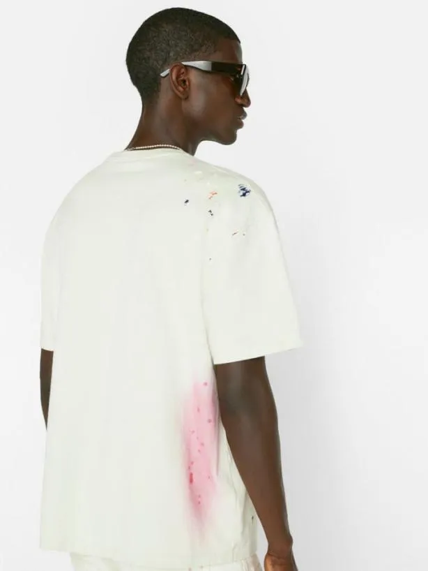 Frame Color Spray Active Tee In Ecru Ecru Men Tees Frame Color Spray Active Tee In Ecru Ecru Men Tees