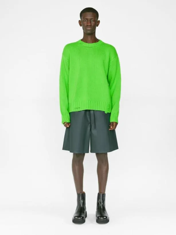 Frame Destroyed Cashmere Sweater In Neon Green Neon Green Men Sweaters and Hoodies Frame Destroyed Cashmere Sweater In Neon Green Neon Green Men Sweaters and Hoodies