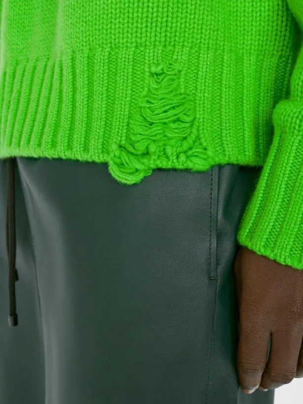 Frame Destroyed Cashmere Sweater In Neon Green Neon Green Men Sweaters and Hoodies Frame Destroyed Cashmere Sweater In Neon Green Neon Green Men Sweaters and Hoodies