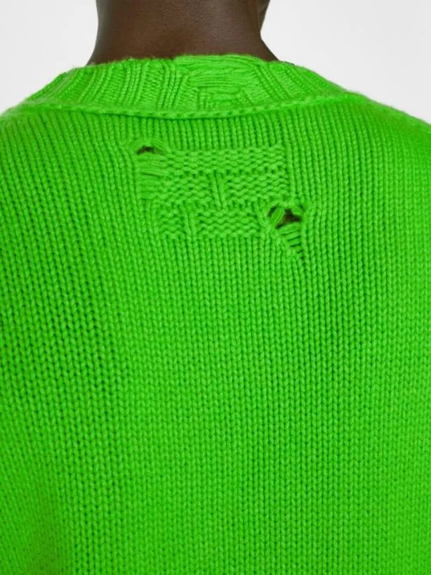 Frame Destroyed Cashmere Sweater In Neon Green Neon Green Men Sweaters and Hoodies Frame Destroyed Cashmere Sweater In Neon Green Neon Green Men Sweaters and Hoodies