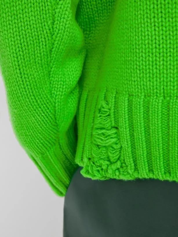 Frame Destroyed Cashmere Sweater In Neon Green Neon Green Men Sweaters and Hoodies Frame Destroyed Cashmere Sweater In Neon Green Neon Green Men Sweaters and Hoodies