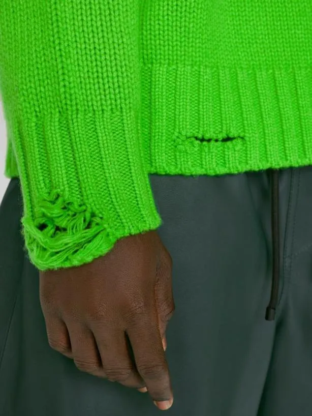 Frame Destroyed Cashmere Sweater In Neon Green Neon Green Men Sweaters and Hoodies Frame Destroyed Cashmere Sweater In Neon Green Neon Green Men Sweaters and Hoodies