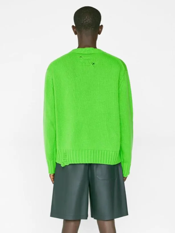 Frame Destroyed Cashmere Sweater In Neon Green Neon Green Men Sweaters and Hoodies Frame Destroyed Cashmere Sweater In Neon Green Neon Green Men Sweaters and Hoodies