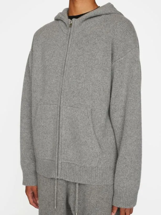 Frame Heavyweight Cashmere Full Zip Hoodie In Warm Grey Warm Gray Men Sweaters and Hoodies Frame Heavyweight Cashmere Full Zip Hoodie In Warm Grey Warm Gray Men Sweaters and Hoodies