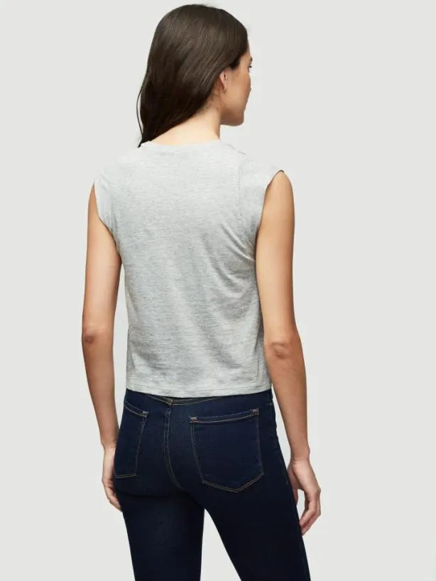 Frame Le High Rise Muscle Tee In Gris Heather Gris Heather Women Tanks and Tees Frame Le High Rise Muscle Tee In Gris Heather Gris Heather Women Tanks and Tees