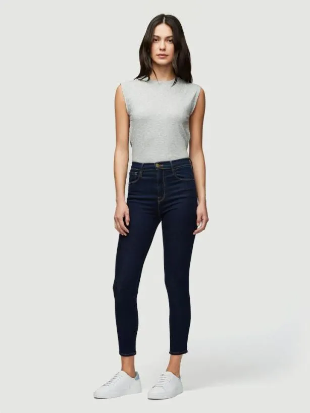 Frame Le High Rise Muscle Tee In Gris Heather Gris Heather Women Tanks and Tees Frame Le High Rise Muscle Tee In Gris Heather Gris Heather Women Tanks and Tees