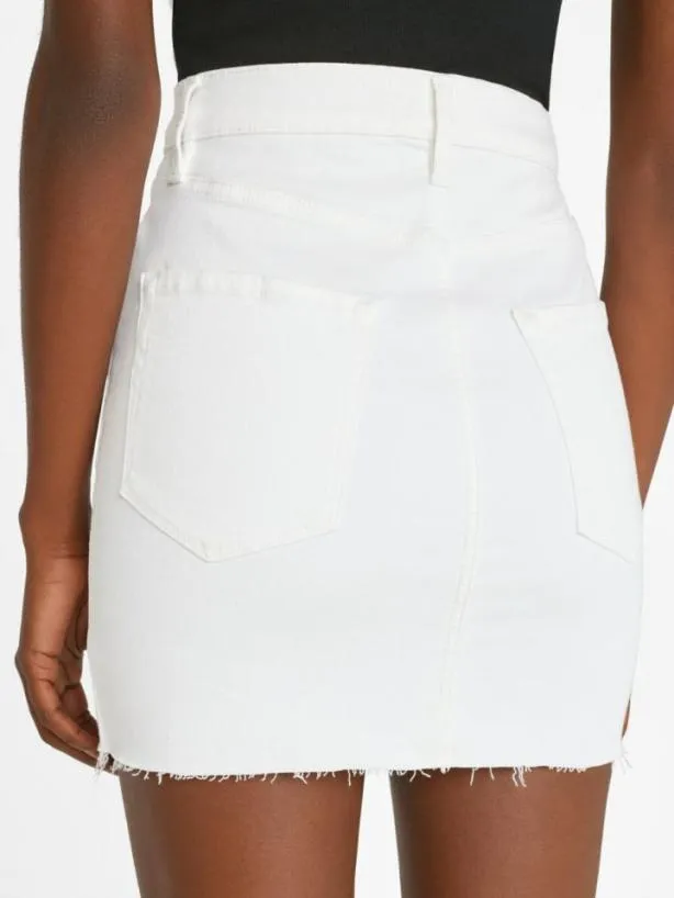Frame Le One Mini Skirt In Blanc Blanc Women Skirts and Shorts