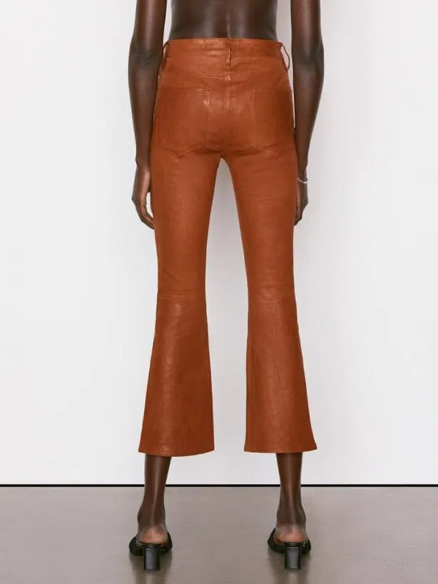 Frame Leather Le Crop Mini Boot In Tobacco Tobacco Women Pants
