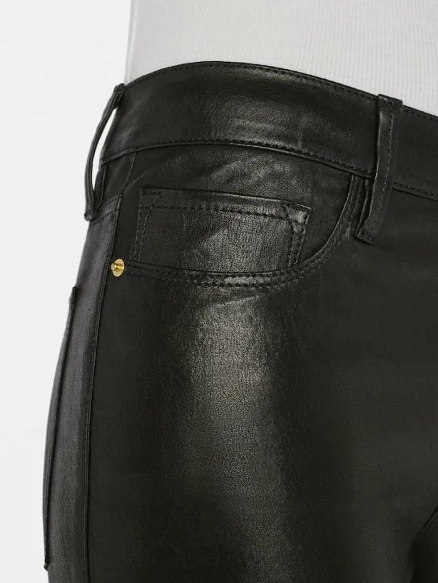 Frame Leather Le Crop Mini Boot In Washed Black Washed Black Women Pants Frame Leather Le Crop Mini Boot In Washed Black Washed Black Women Pants