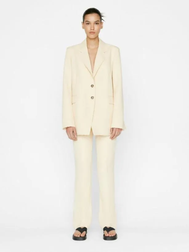 Frame Oversized Raw Edge Blazer In Butter Butter Women Jackets and Coats Frame Oversized Raw Edge Blazer In Butter Butter Women Jackets and Coats