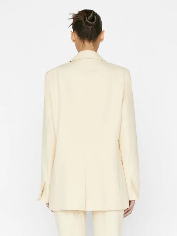 Frame Oversized Raw Edge Blazer In Butter Butter Women Jackets and Coats Frame Oversized Raw Edge Blazer In Butter Butter Women Jackets and Coats