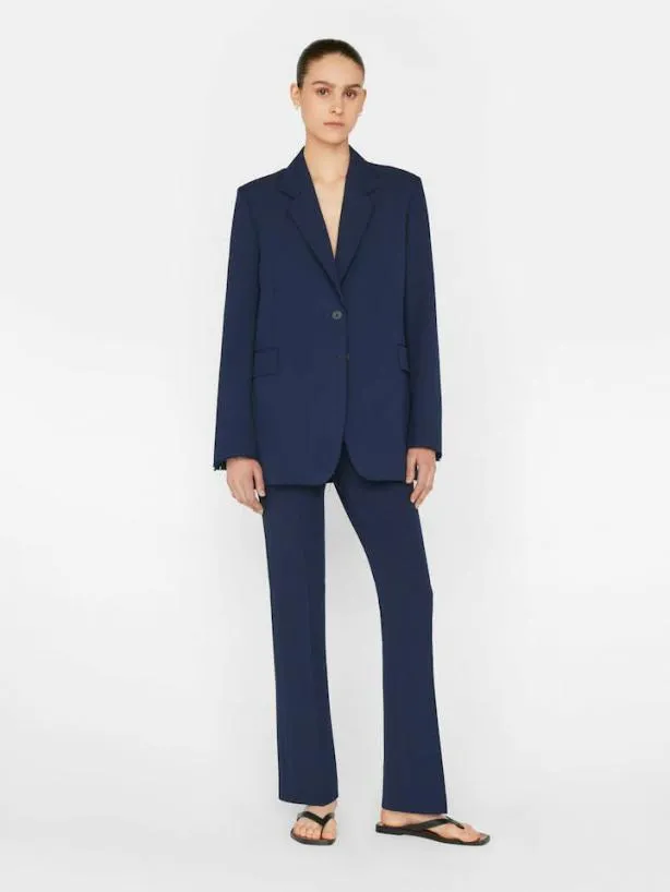 Frame Oversized Raw Edge Blazer In Navy Navy Women Jackets and Coats Frame Oversized Raw Edge Blazer In Navy Navy Women Jackets and Coats