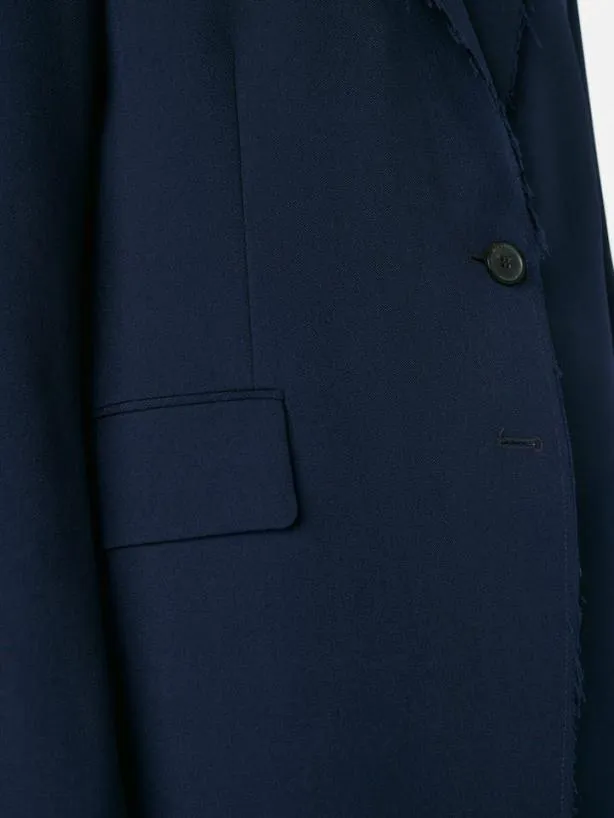 Frame Oversized Raw Edge Blazer In Navy Navy Women Jackets and Coats Frame Oversized Raw Edge Blazer In Navy Navy Women Jackets and Coats