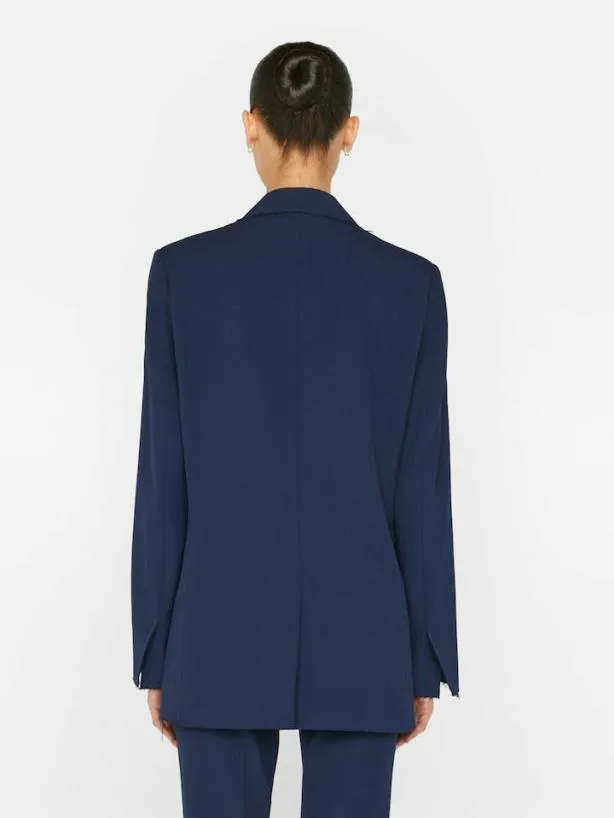 Frame Oversized Raw Edge Blazer In Navy Navy Women Jackets and Coats Frame Oversized Raw Edge Blazer In Navy Navy Women Jackets and Coats