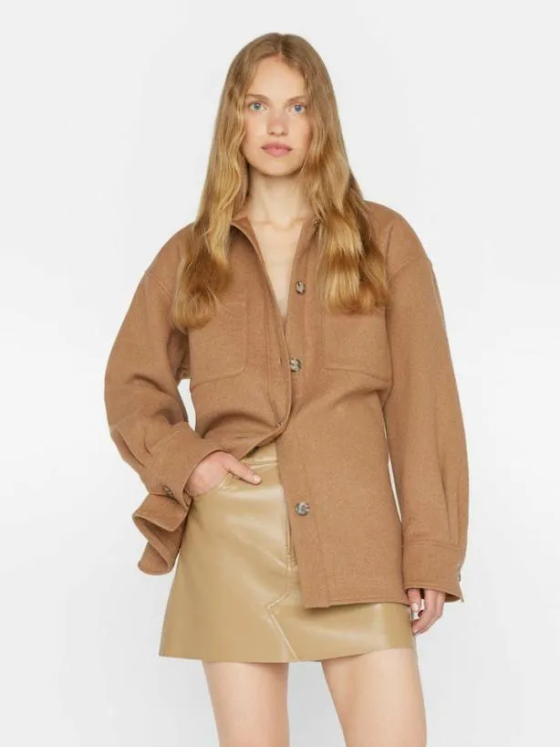 Frame Oversized Trucker Shirt Jacket In Light Camel Light Camel Women Jackets and Coats Frame Oversized Trucker Shirt Jacket In Light Camel Light Camel Women Jackets and Coats