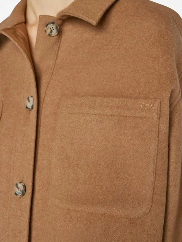 Frame Oversized Trucker Shirt Jacket In Light Camel Light Camel Women Jackets and Coats