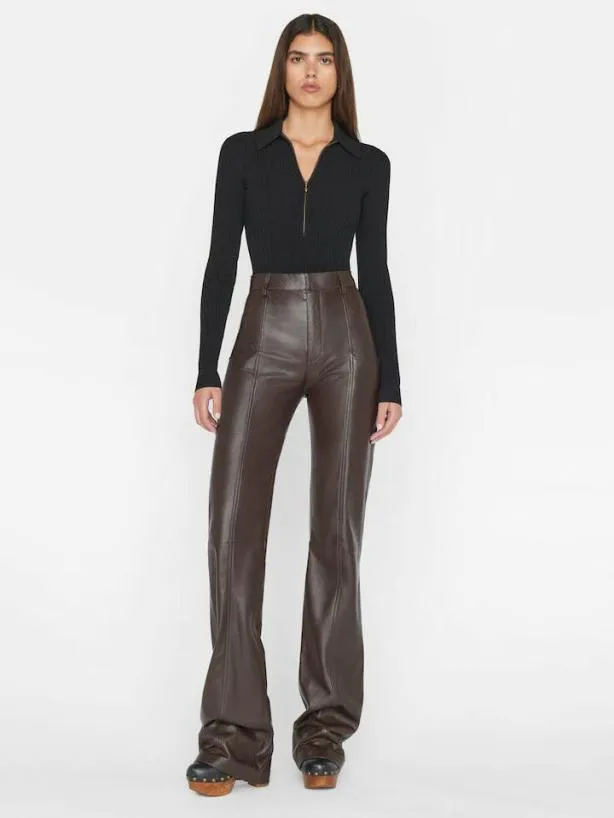 Frame Rib Zipper Bodysuit In Noir Noir Women Tops and Blouses Frame Rib Zipper Bodysuit In Noir Noir Women Tops and Blouses