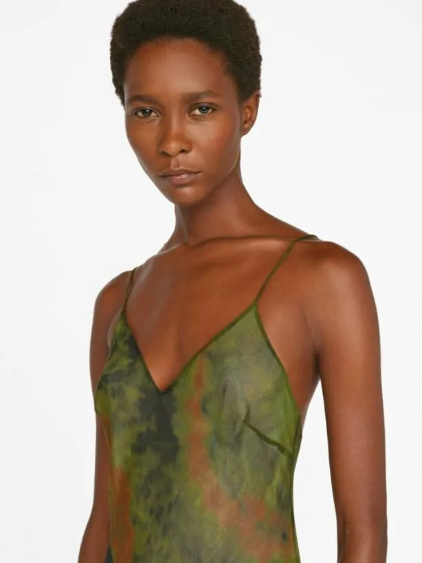 Frame Sheer Tie Dye Cami Dress In Fatigue Multi Fatigue Multi Women Dresses and Jumpsuits Frame Sheer Tie Dye Cami Dress In Fatigue Multi Fatigue Multi Women Dresses and Jumpsuits