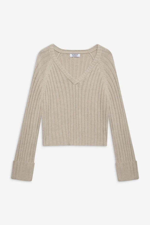 Frankies Bikinis Ashton Cotton Knit Sweater Cream Women Cloud Knits